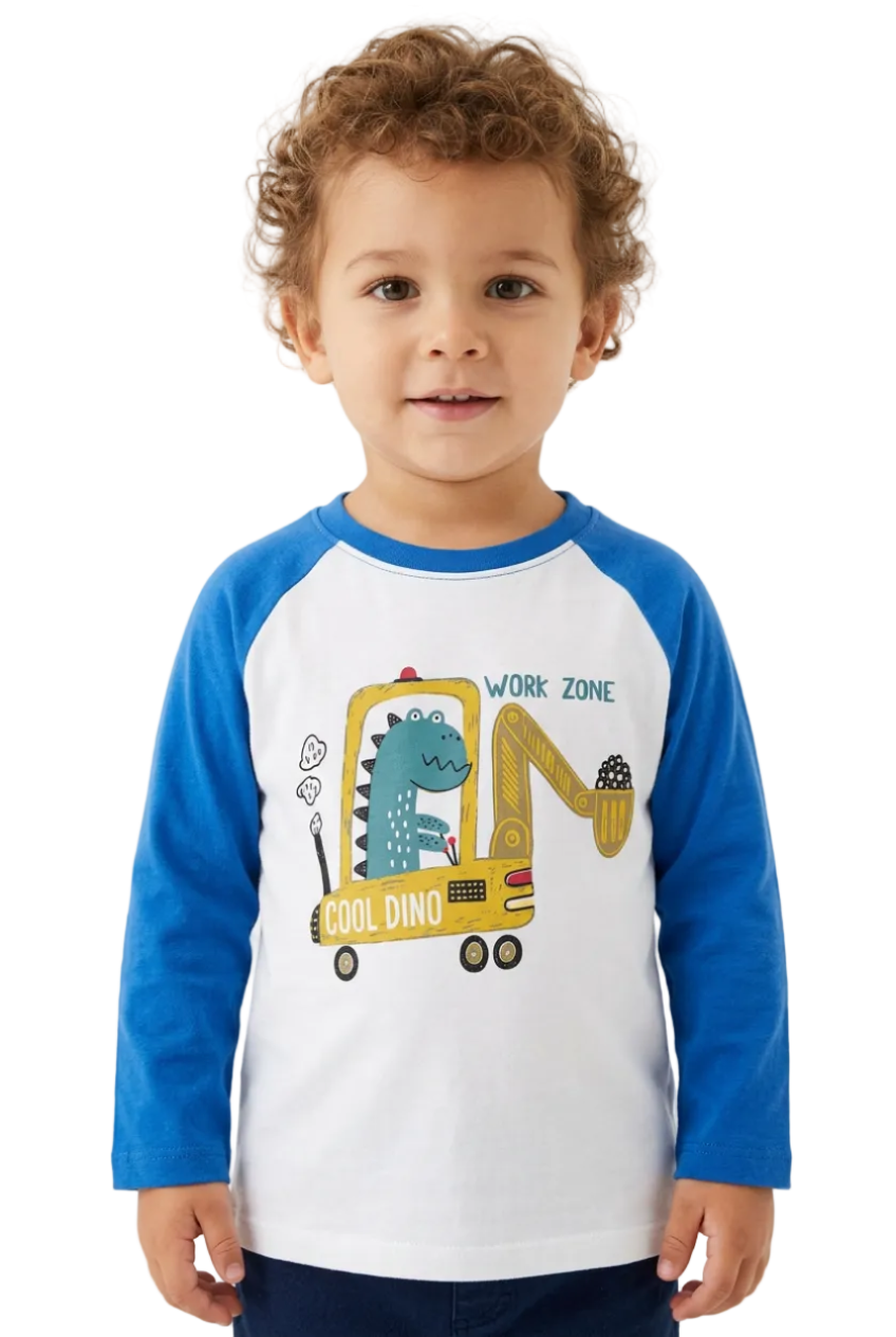 Toddler Boys Printed Raglan Long Sleeve T-Shirt