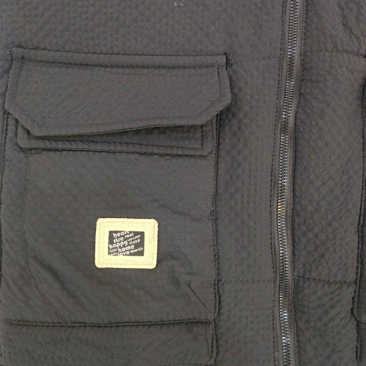 Kids Jacquard Puffer Vest With Flap Pockets