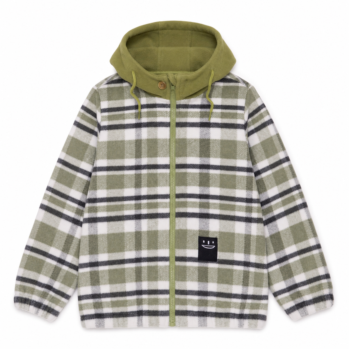 Kids Padded Hooded Plaid Jacket