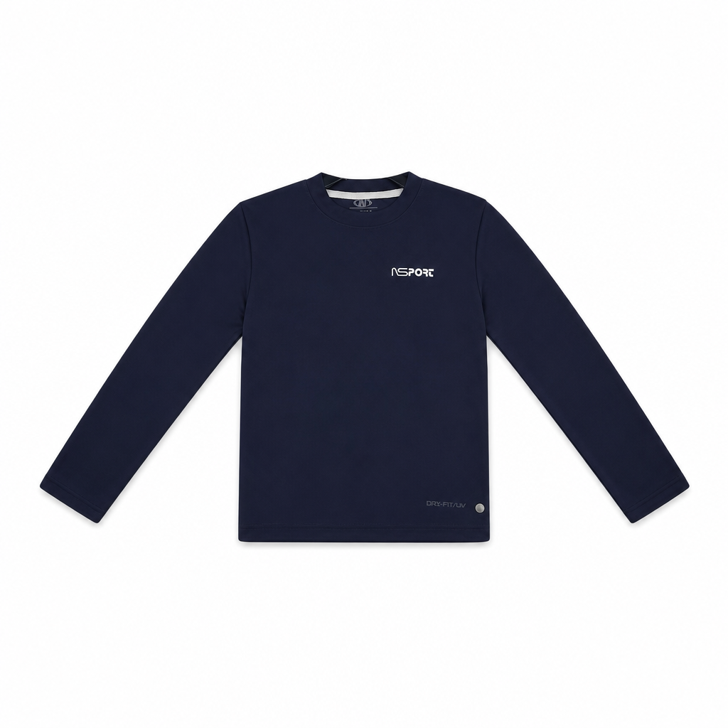 Boys Long Sleeve Performance Sports Top - DK.BLUE