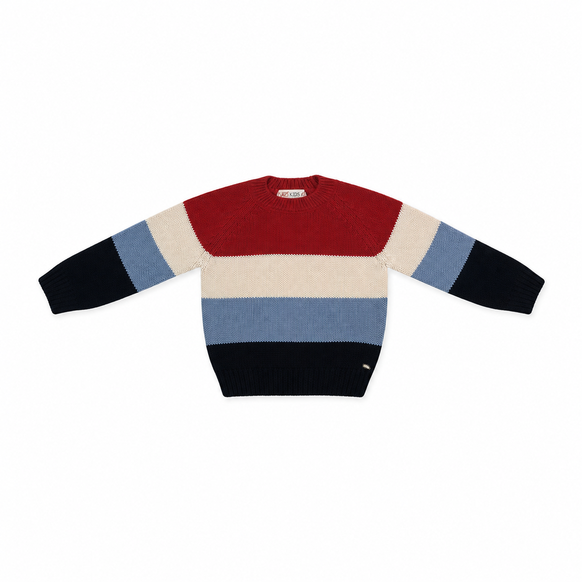 Kids Striped Knitted Crew Neck Sweater