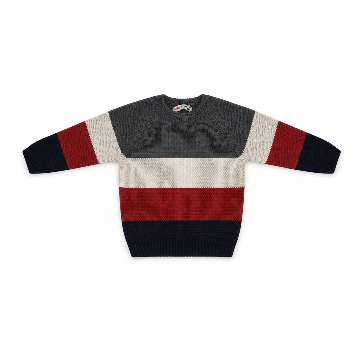 Kids Striped Knitted Crew Neck Sweater