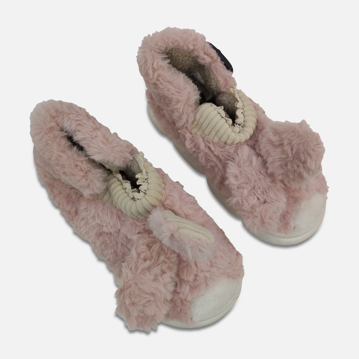 Women Plush Bunny Ear Slipper Boots
