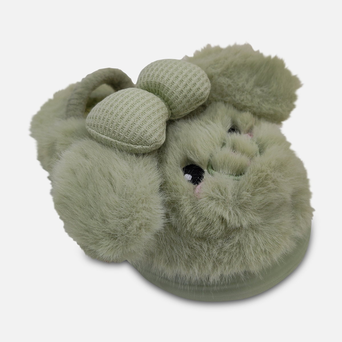 Girls Plush Slippers with Bow