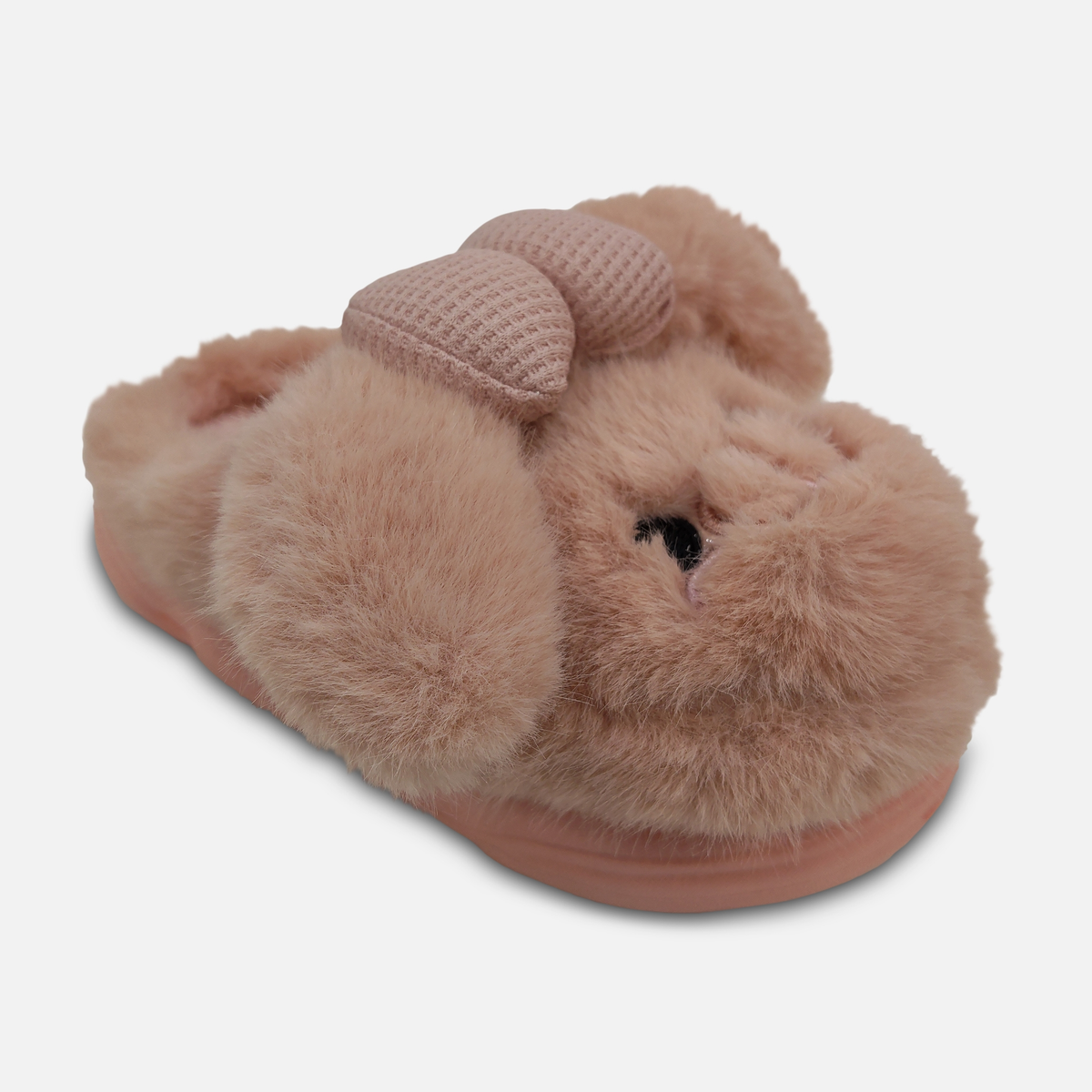 Girls Plush Slippers with Bow