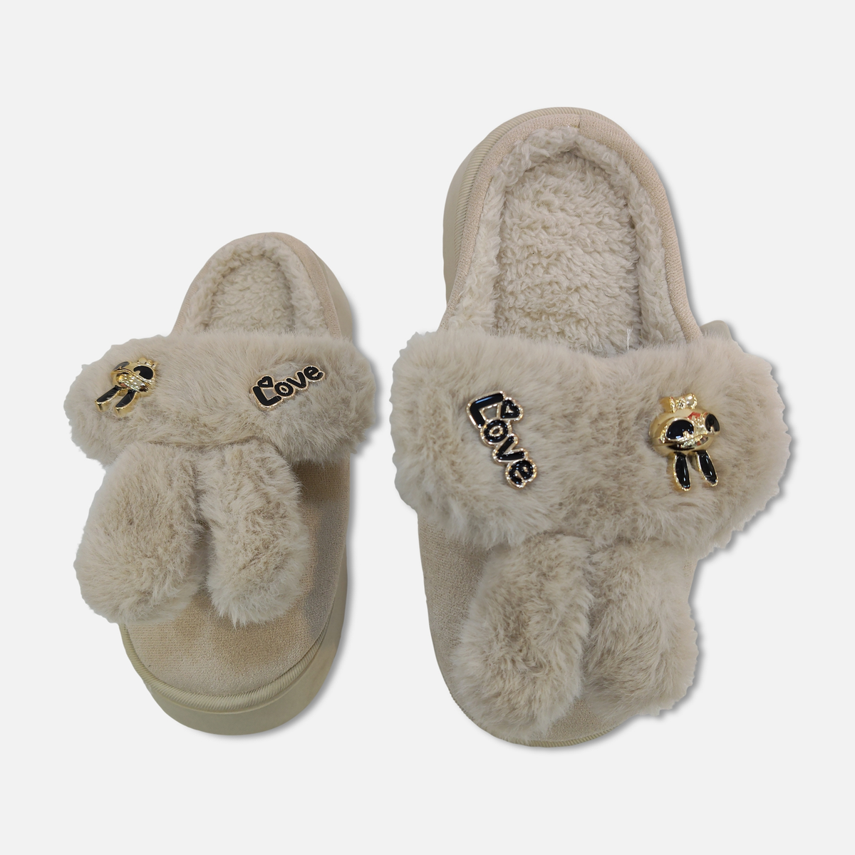 Women Faux Fur Platform Slippers