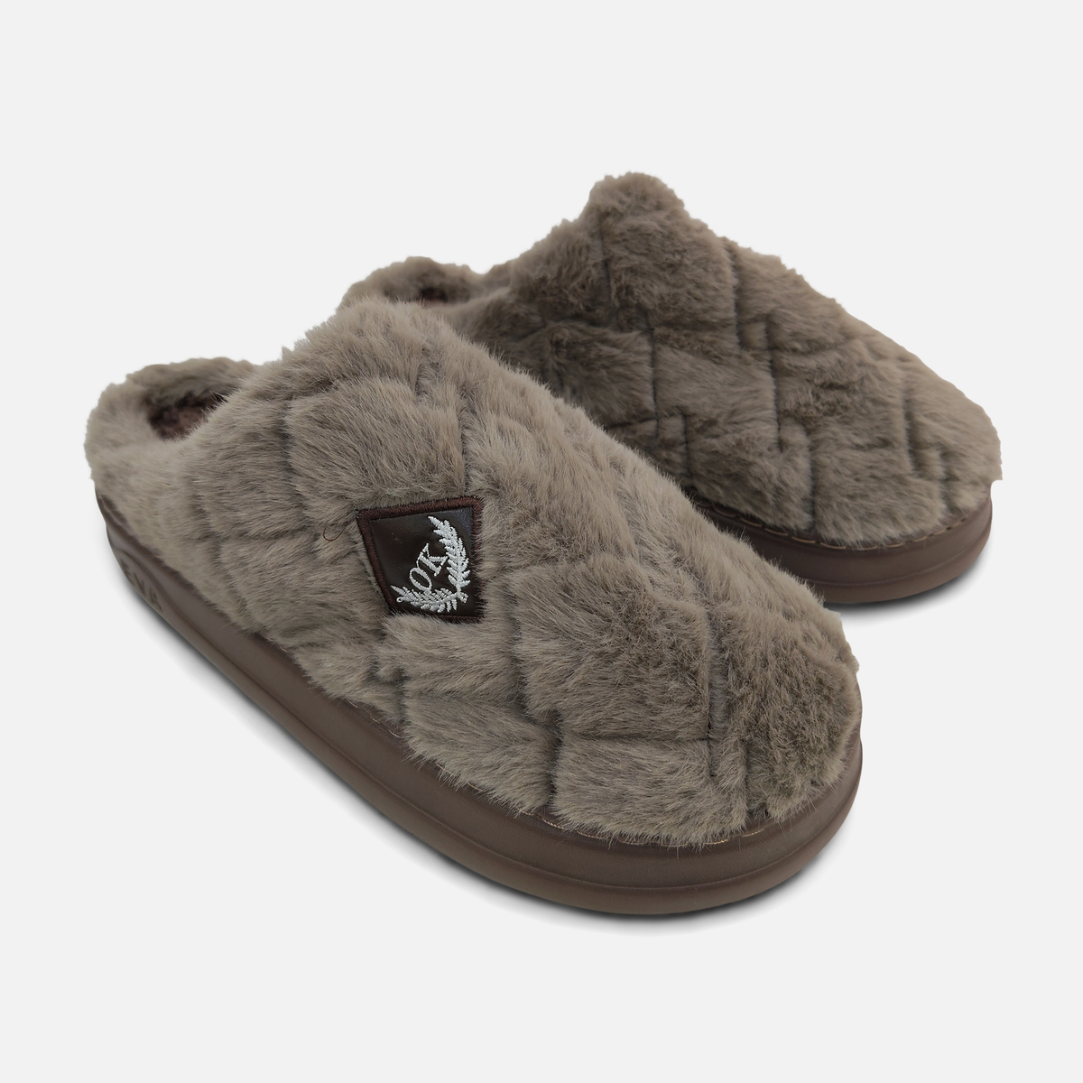 Men Quilted Faux Fur Slipper
