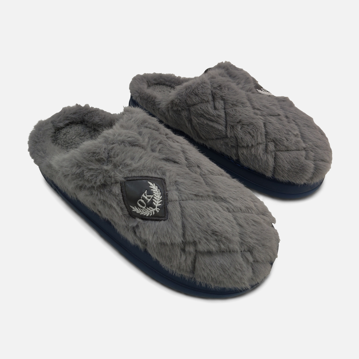 Men Quilted Faux Fur Slipper