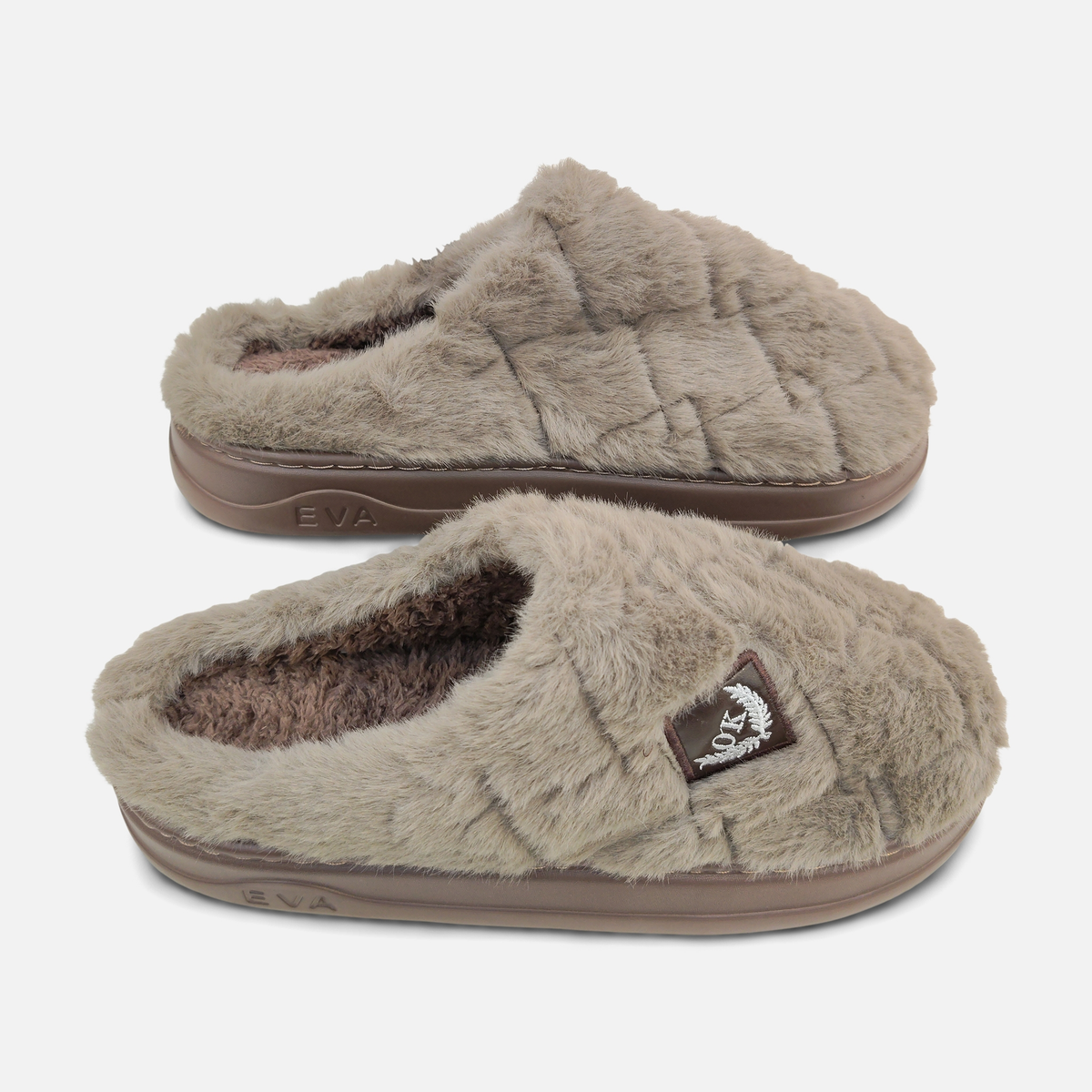 Men Quilted Faux Fur Slipper