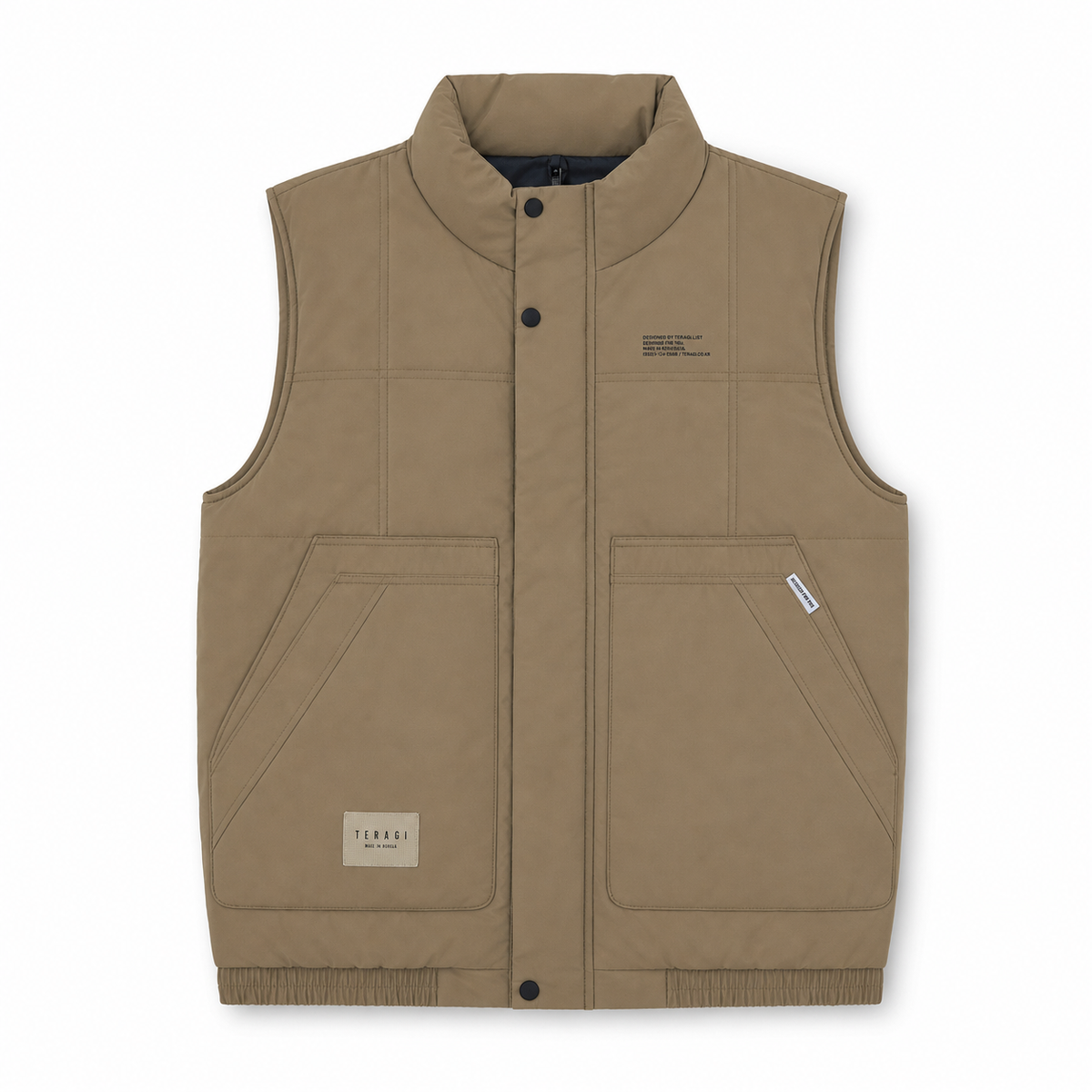 Men Padded Vest Stand Collar