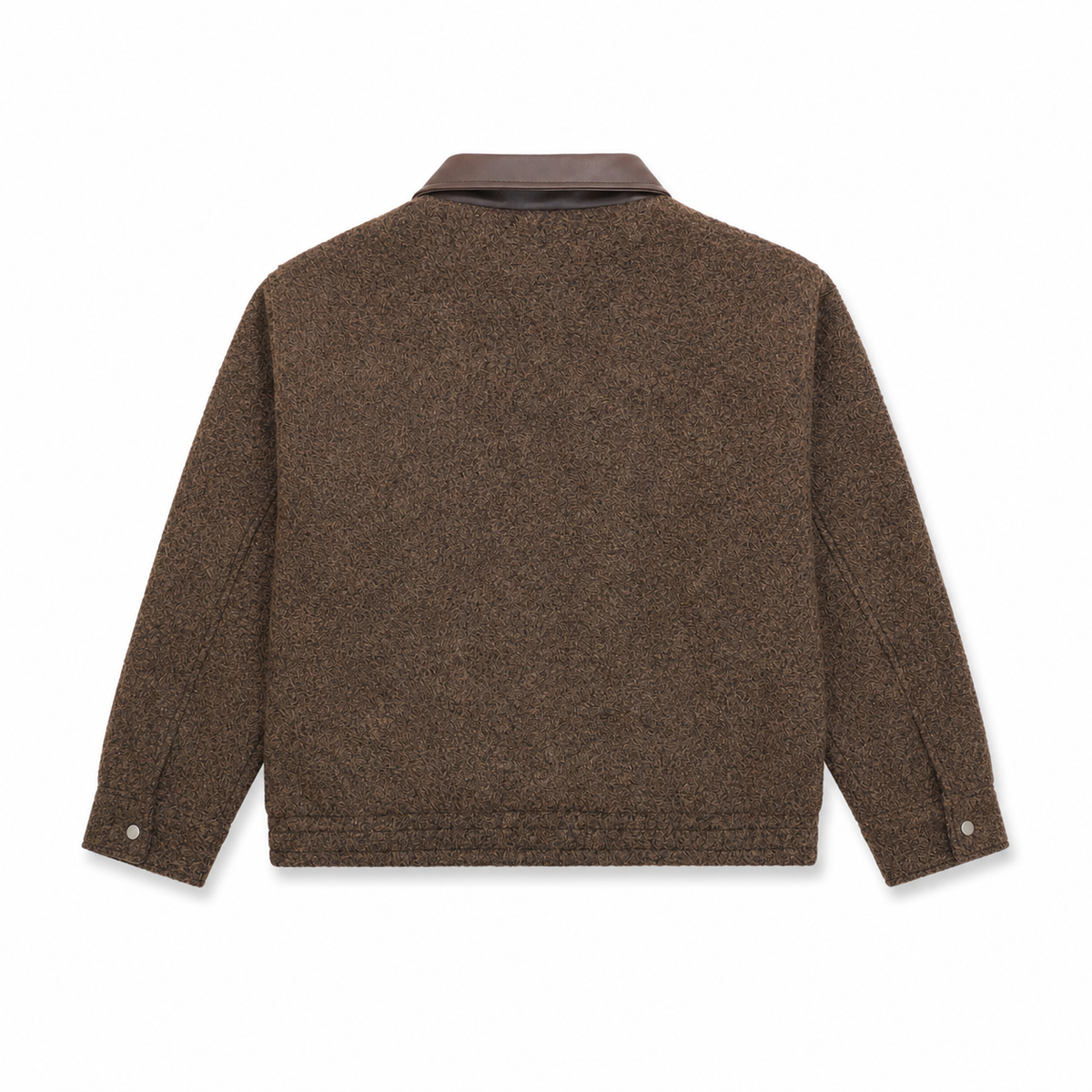 Men Fleece Zip-Up Collared Jacket