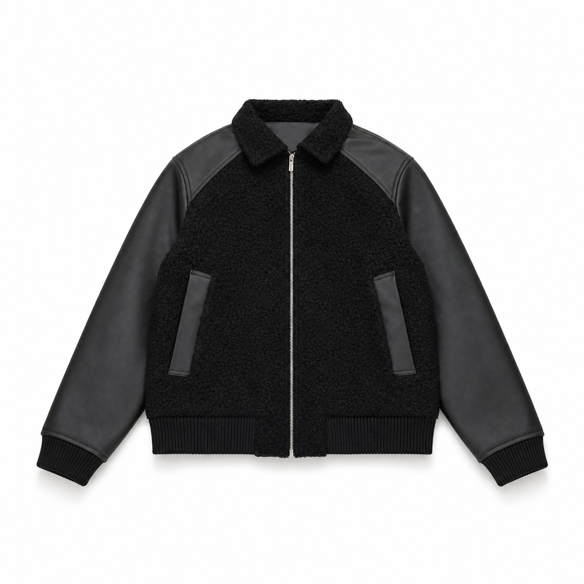 Men Contrast Sleeve Bomber Jacket
