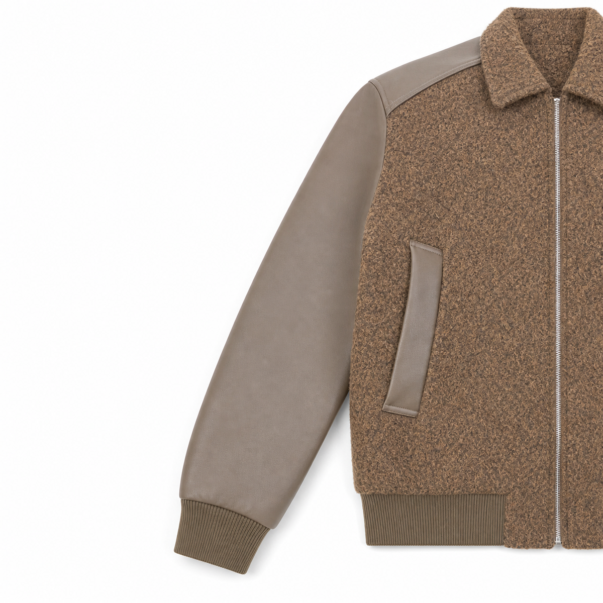 Men Contrast Sleeve Bomber Jacket