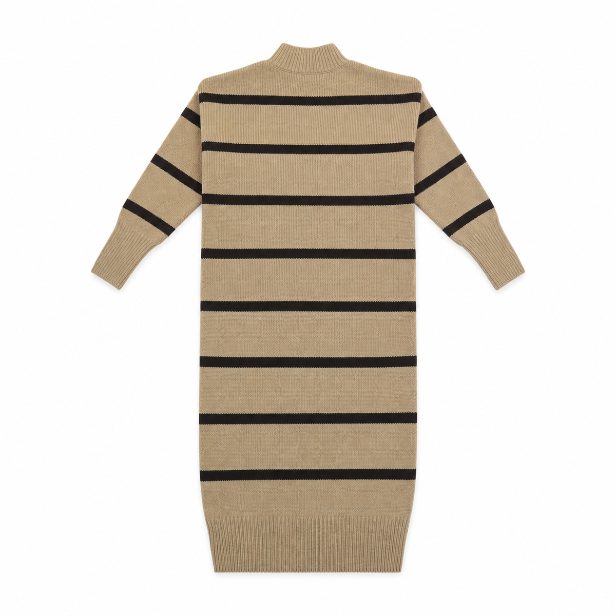 Women Striped Mock Neck Sweater Dress