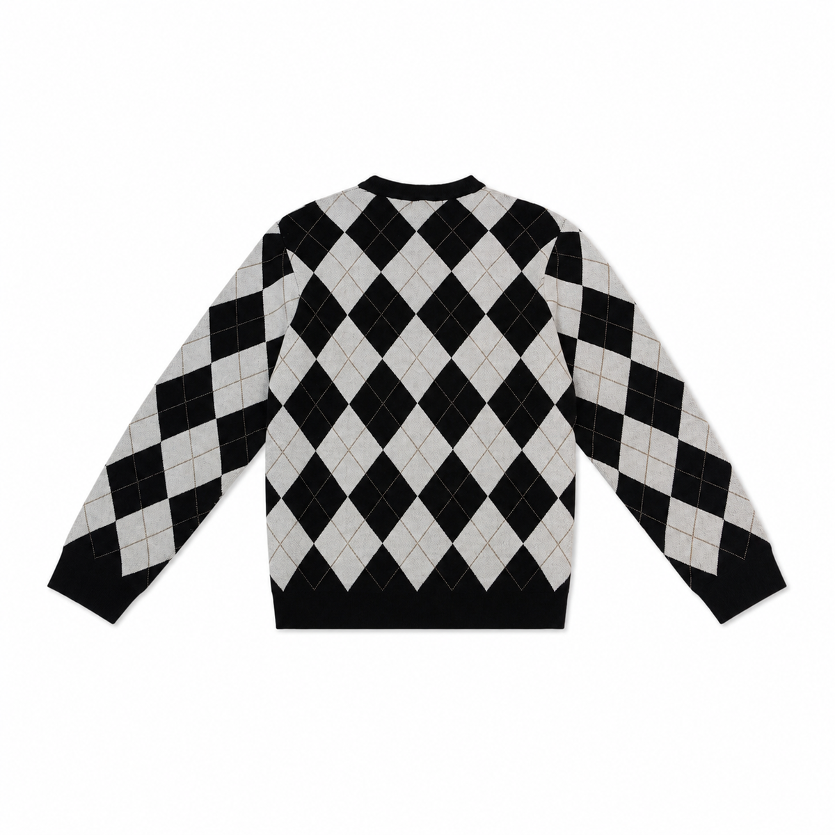 Women Argyle Crew Neck Pullover
