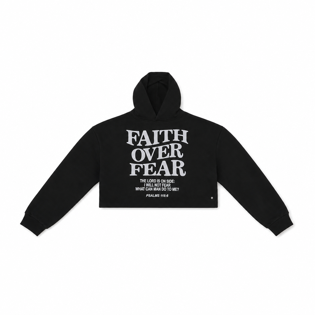 Women Cropped Printed Hoodie