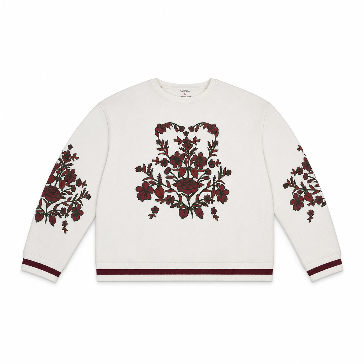 Women Floral Print Crew Neck Sweatshirt