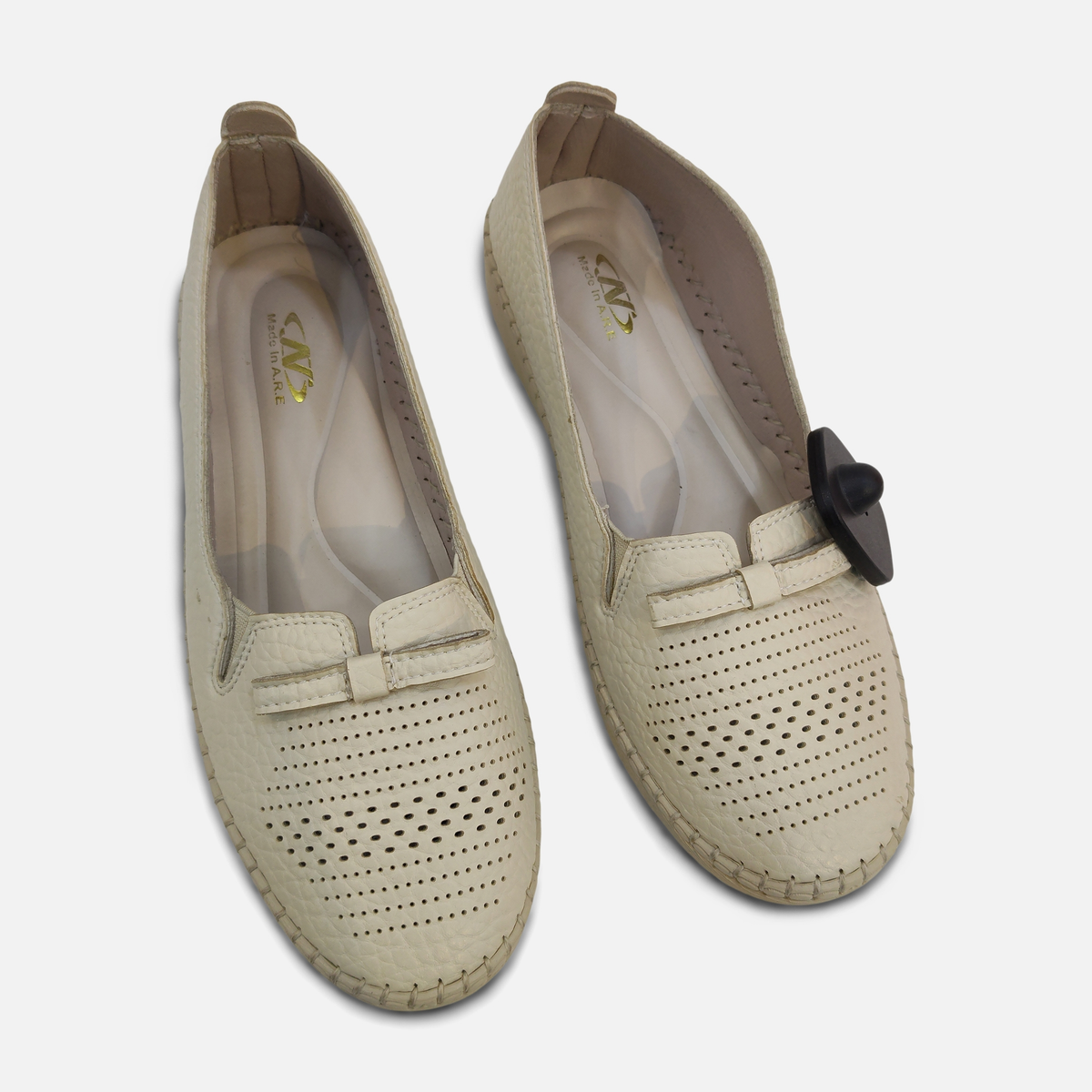 Women Perforated Slip-On Shoes with Bow