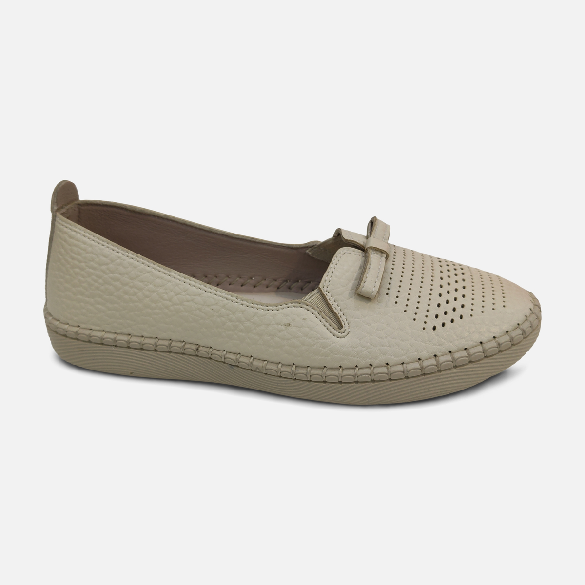 Women Perforated Slip-On Shoes with Bow