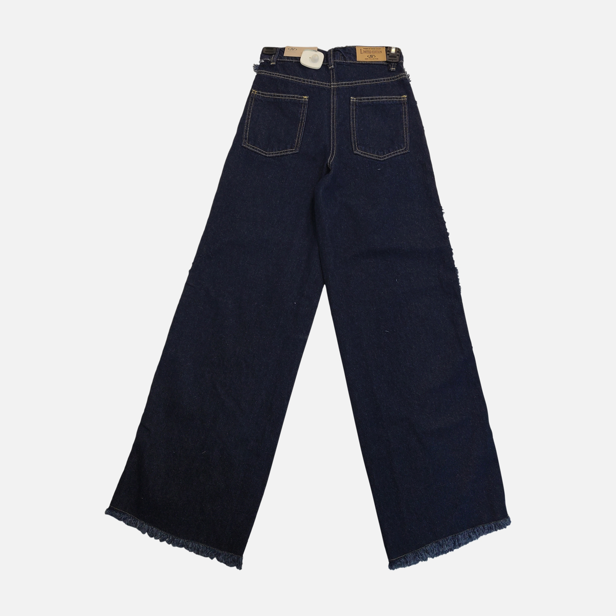 Girls Wide Leg Frayed Edge Denim Jeans