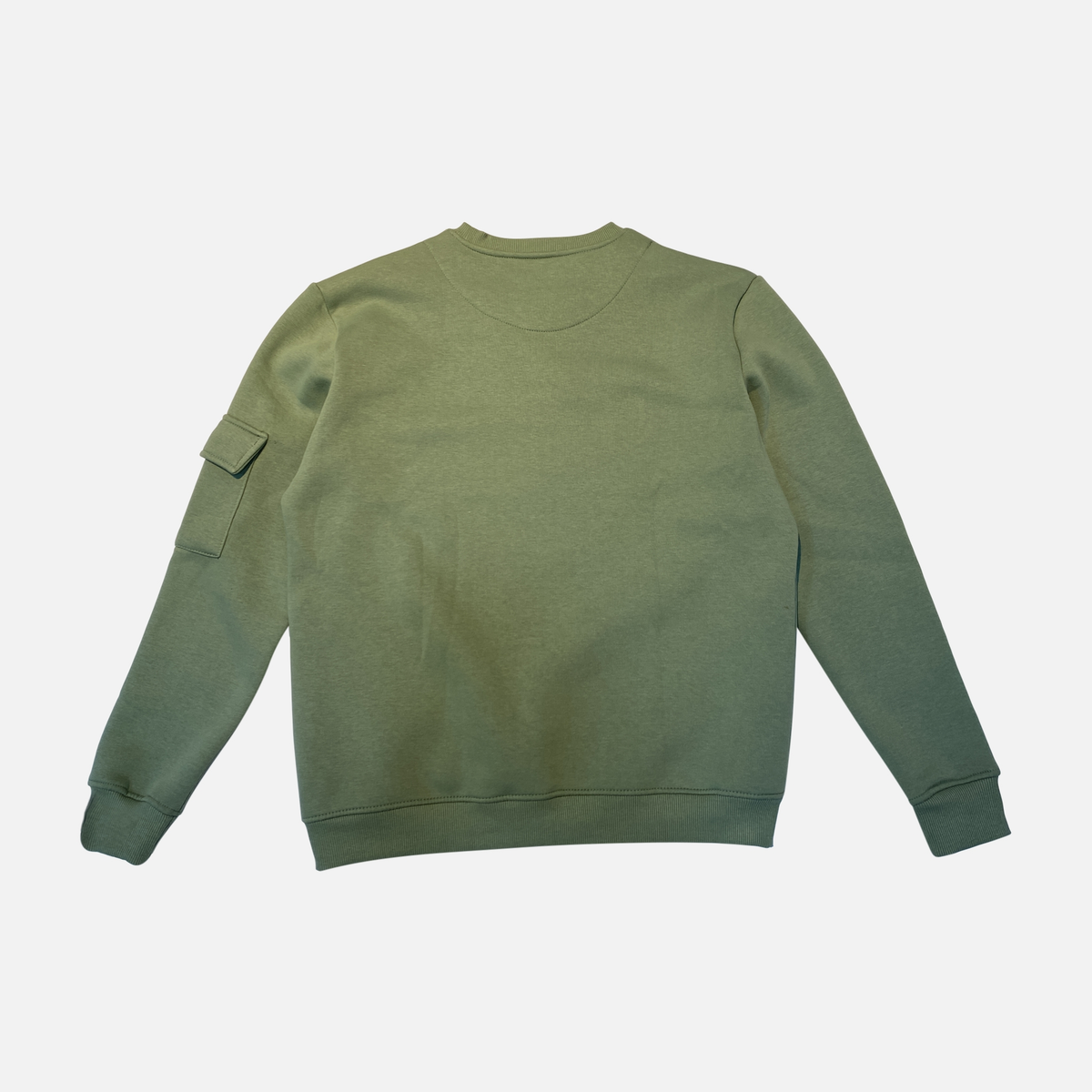 Men Crew Neck Printed Sweatshirt with Sleeve Pocket