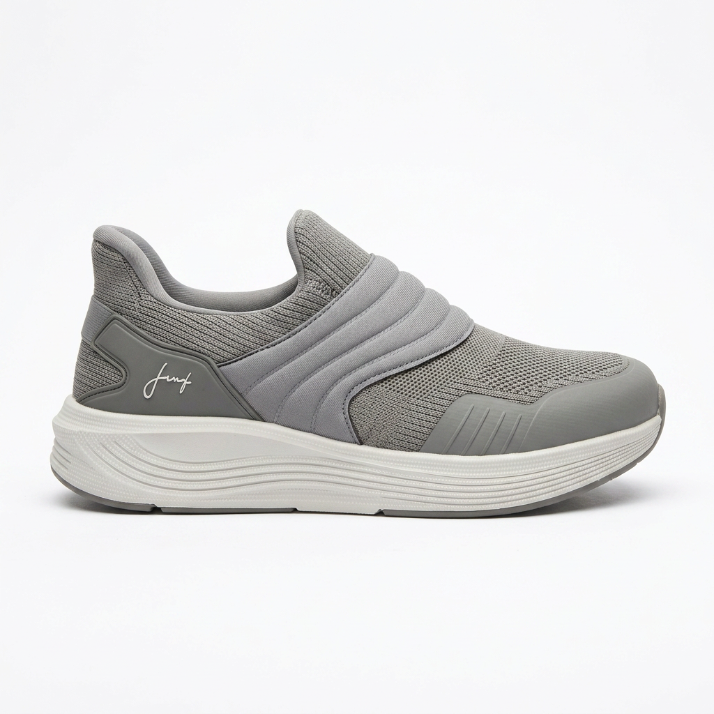 Slip On Knit Sneakers With Cushioned Sole