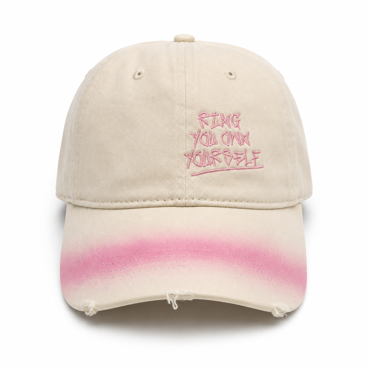 Embroidered Distressed Baseball Cap
