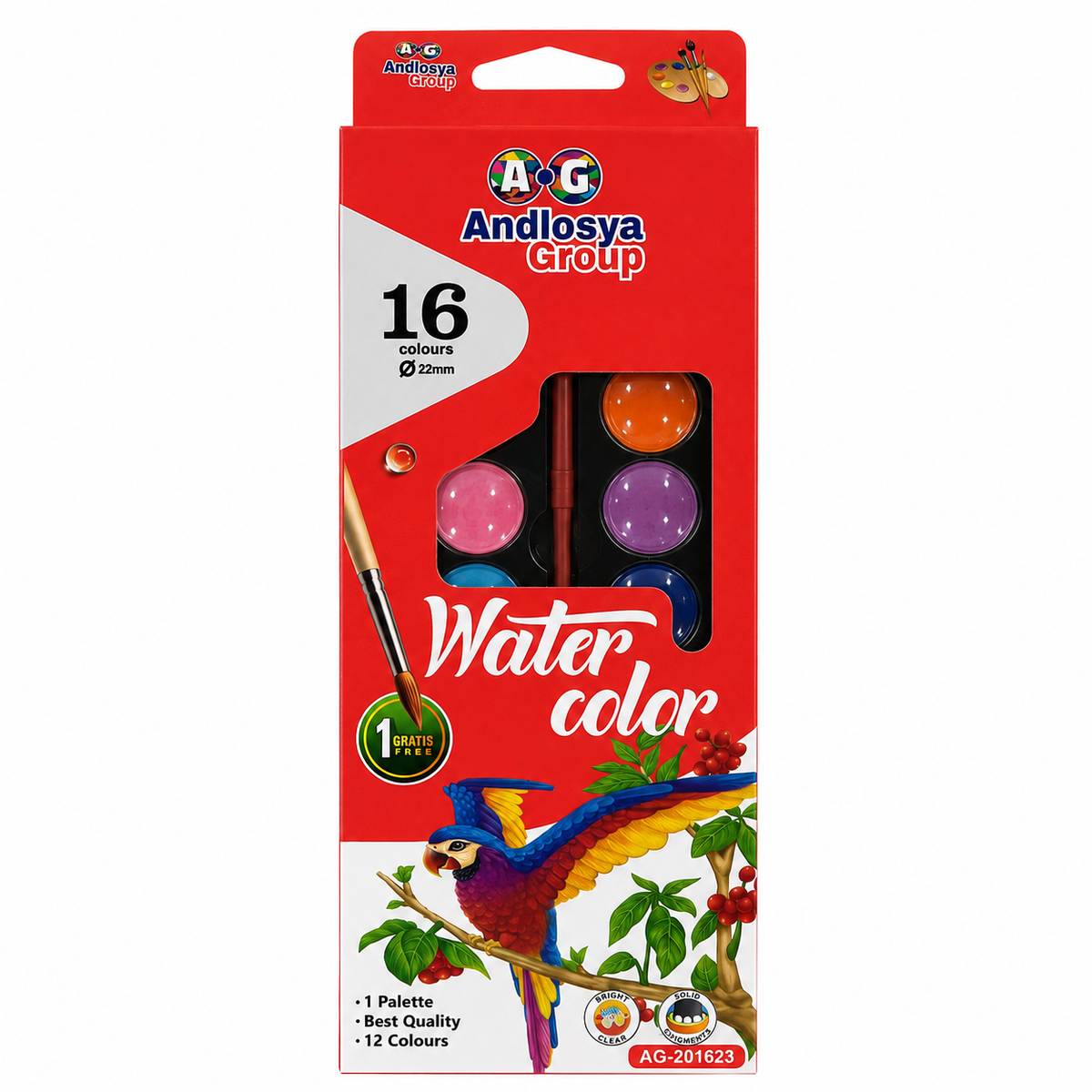 Color Watercolor Paint Set With Palette And Brush