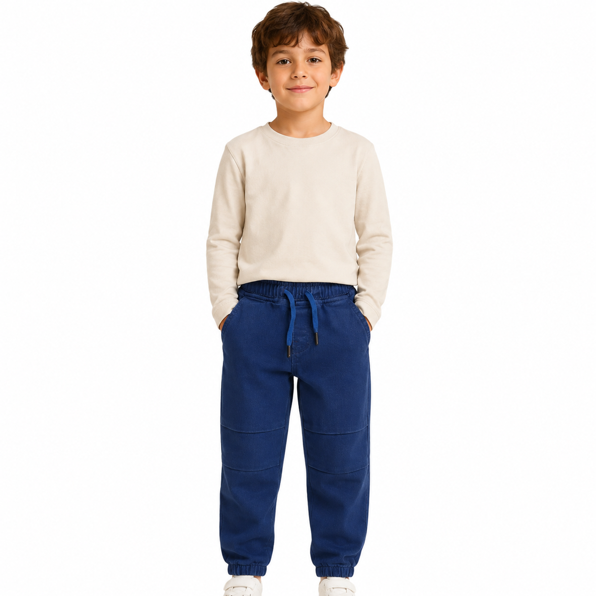 Boys jogger pants with elastic waist and adjustable drawstring