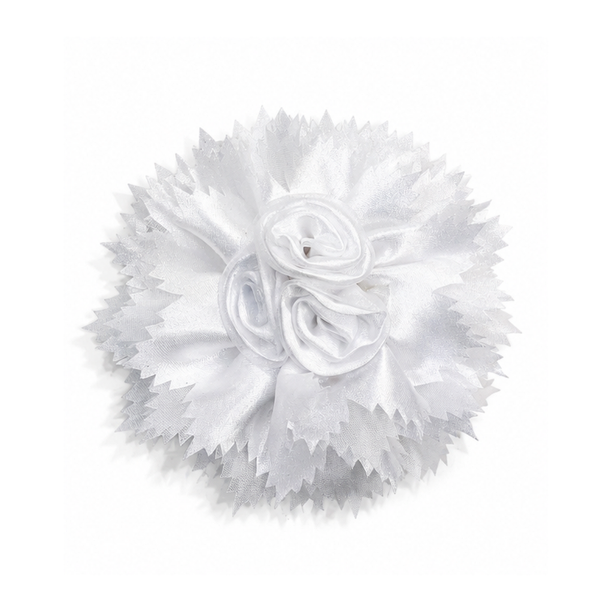Triple rose floral hair clip with layered satin petals