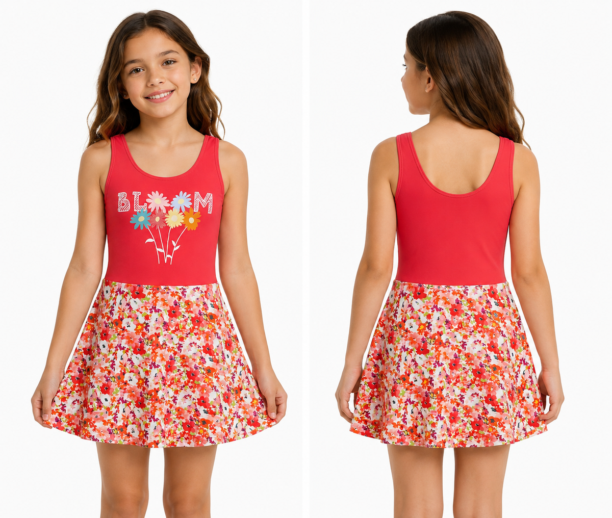 Girls Bloom Floral Swim Dress
