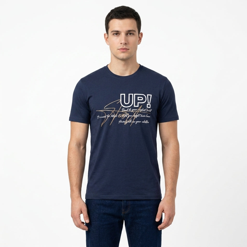 Men Up Graphic Printed T Shirt