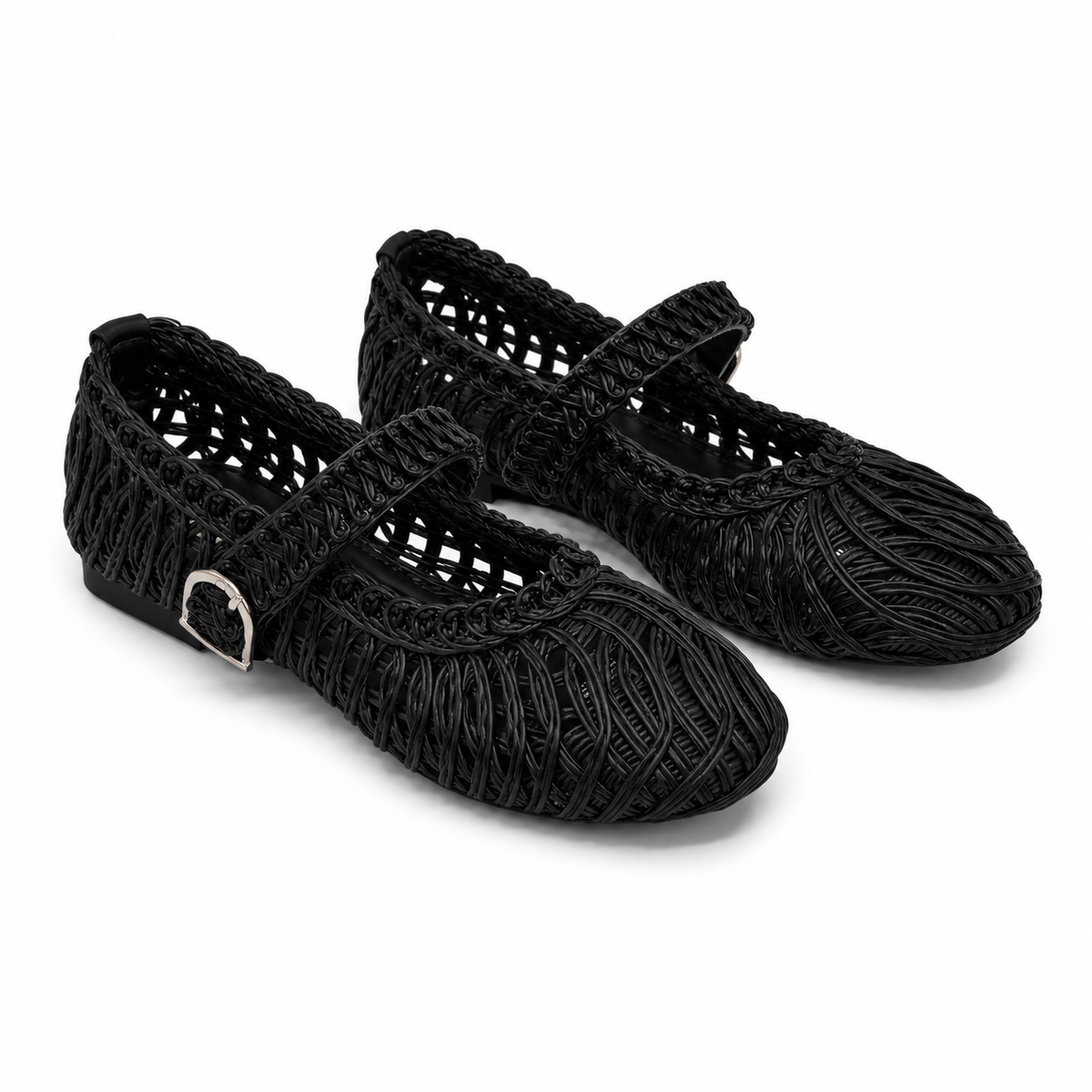 Women Woven Mary Jane Flats