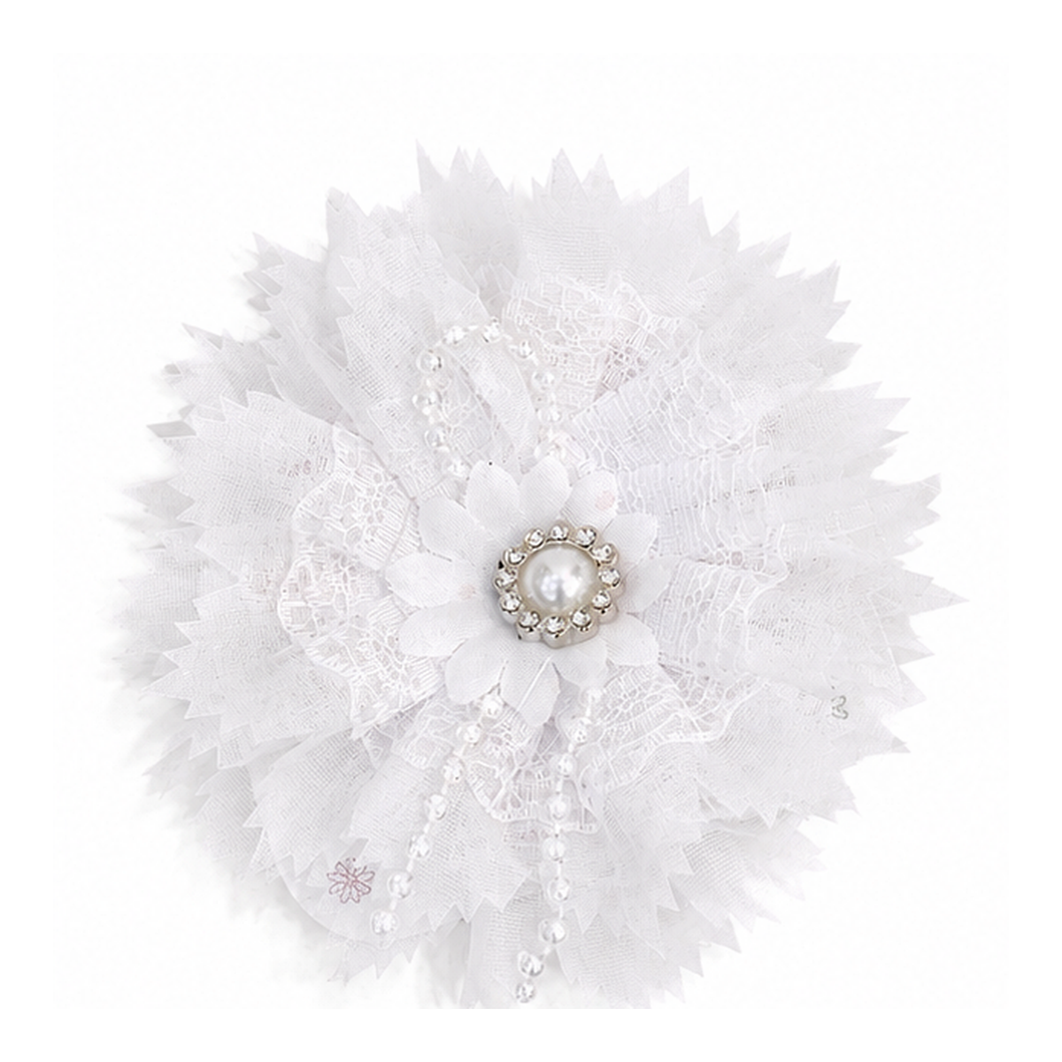 Floral hair clip with pearl and crystal details