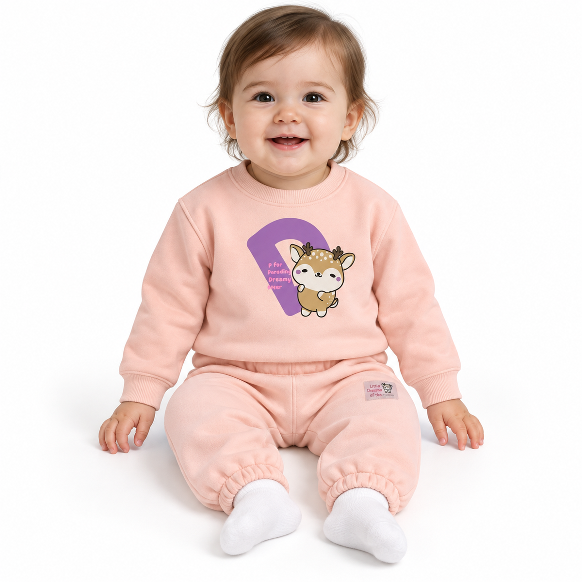 Deer Graphic Sweatshirt And Jogger Set
