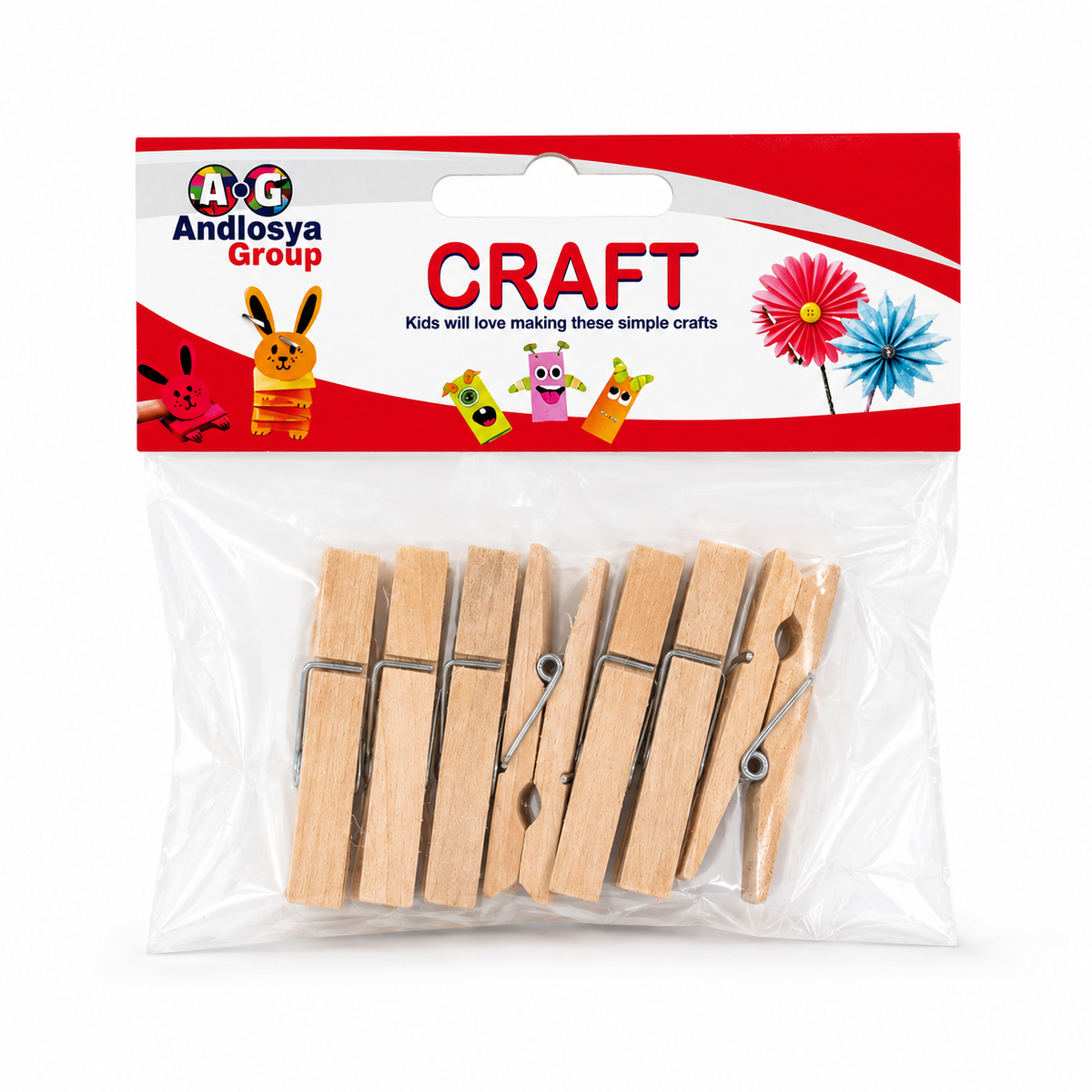 Wooden Craft Clothespins Set Size Free
