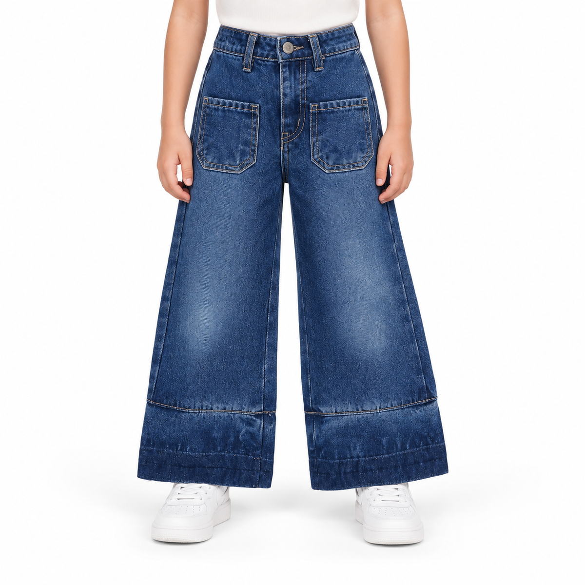 Wide Leg Jeans With Front Pockets