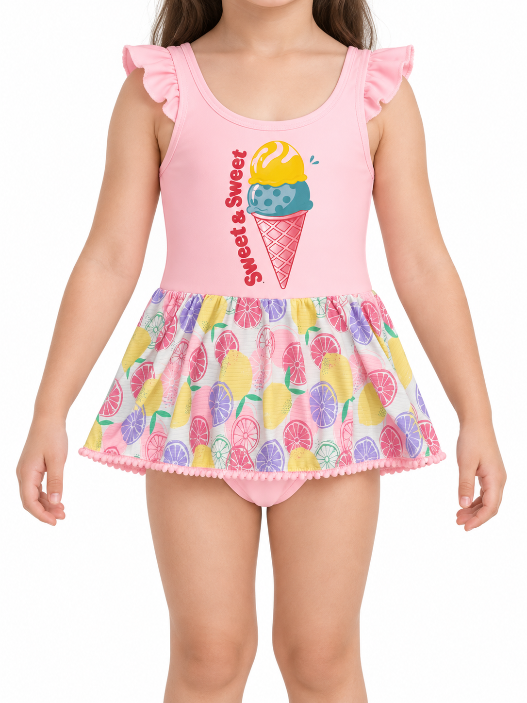 Ice Cream Print Swim Dress