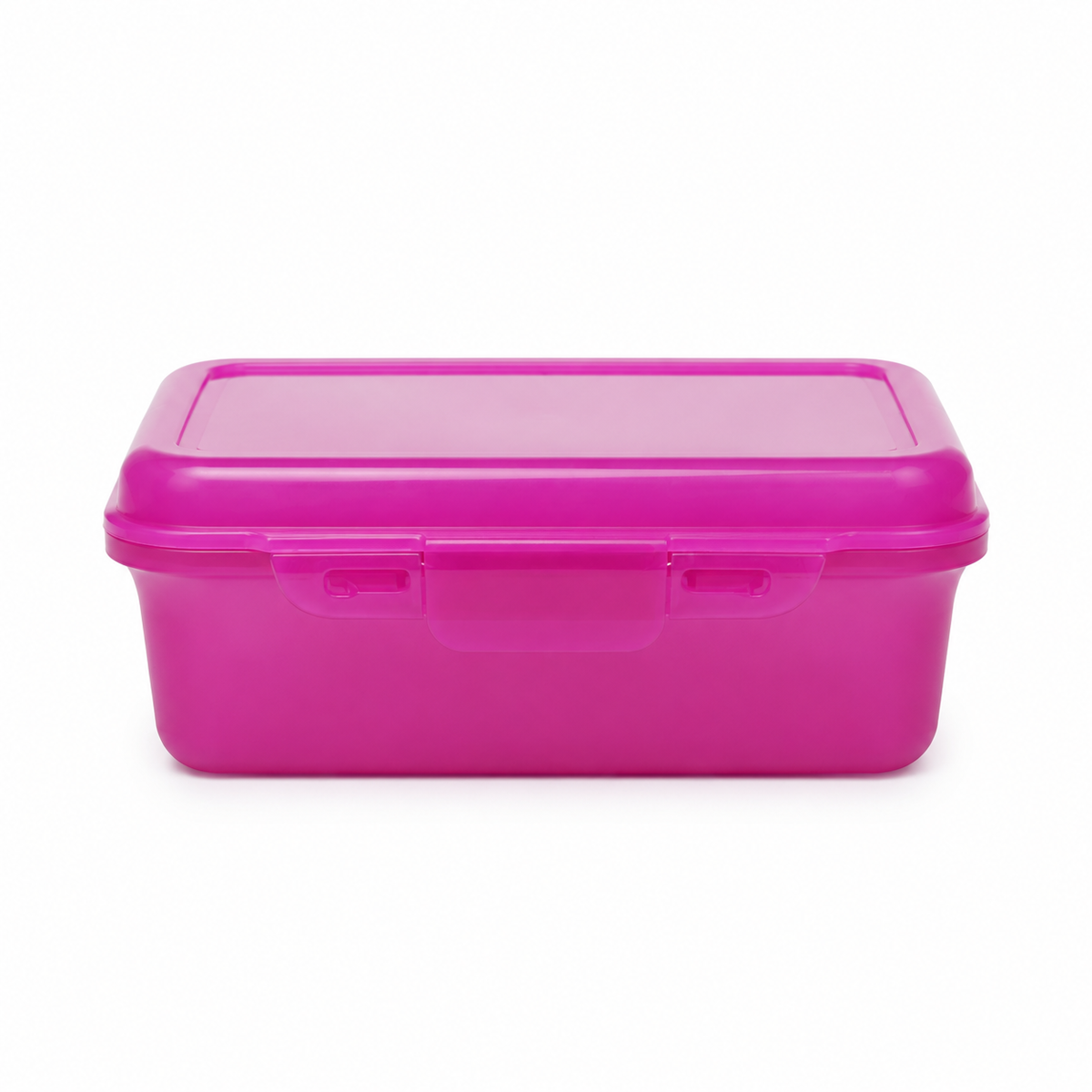 Rectangular lunch box set with secure lids