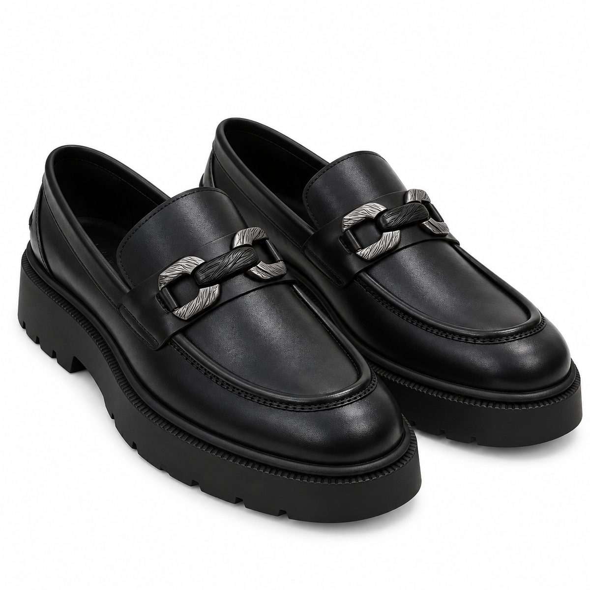 Metal Buckle Loafers