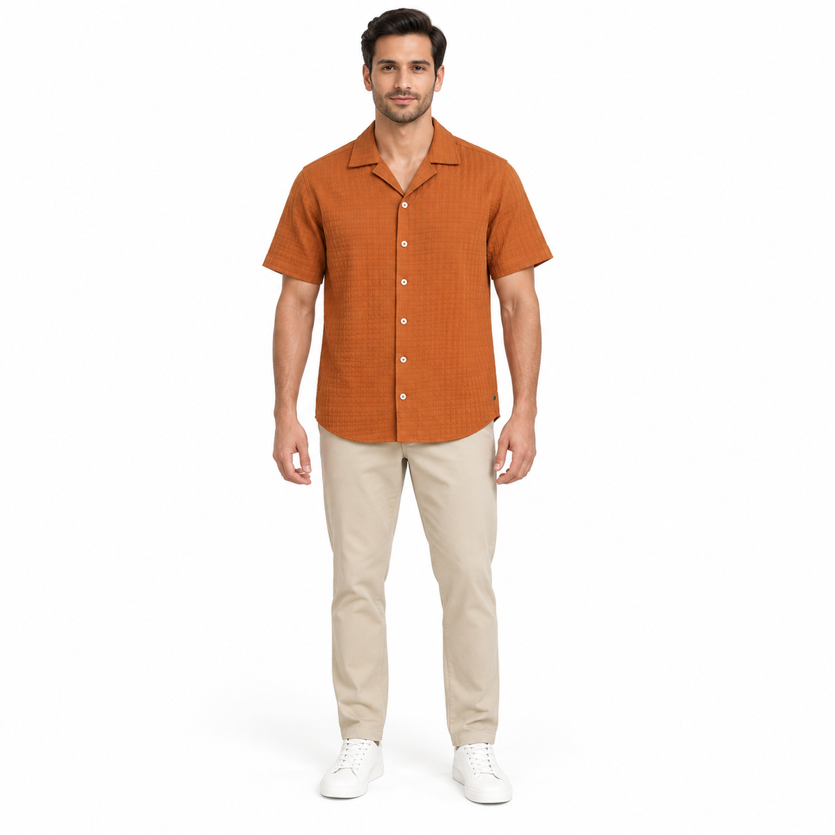 Textured Check Short Sleeve Shirt