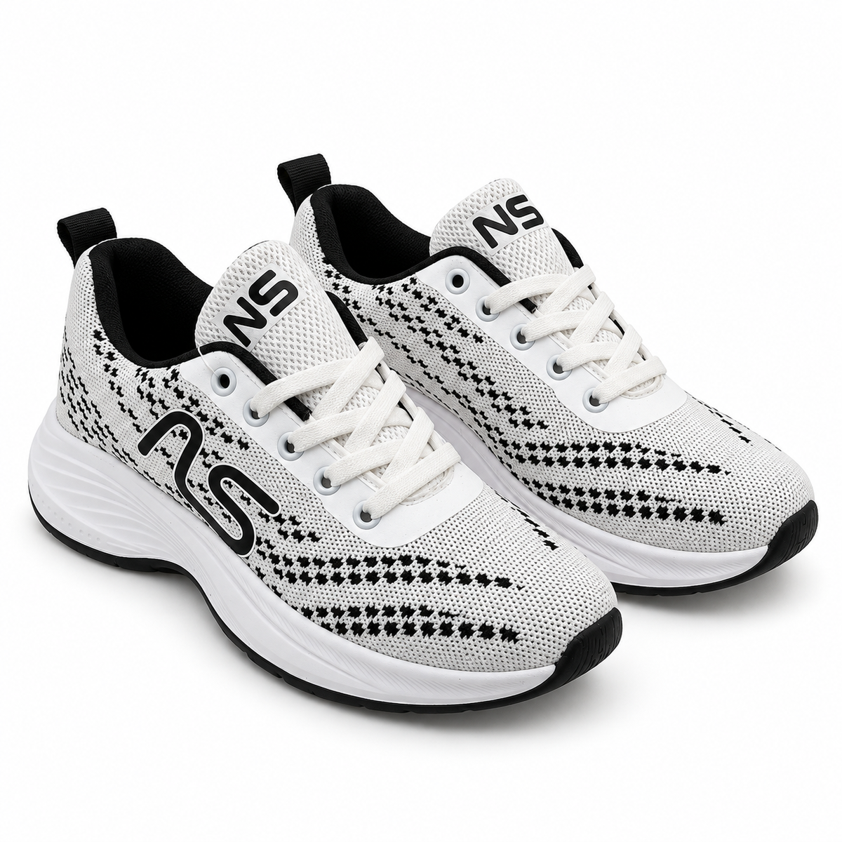 Knit Lace-Up Sneakers