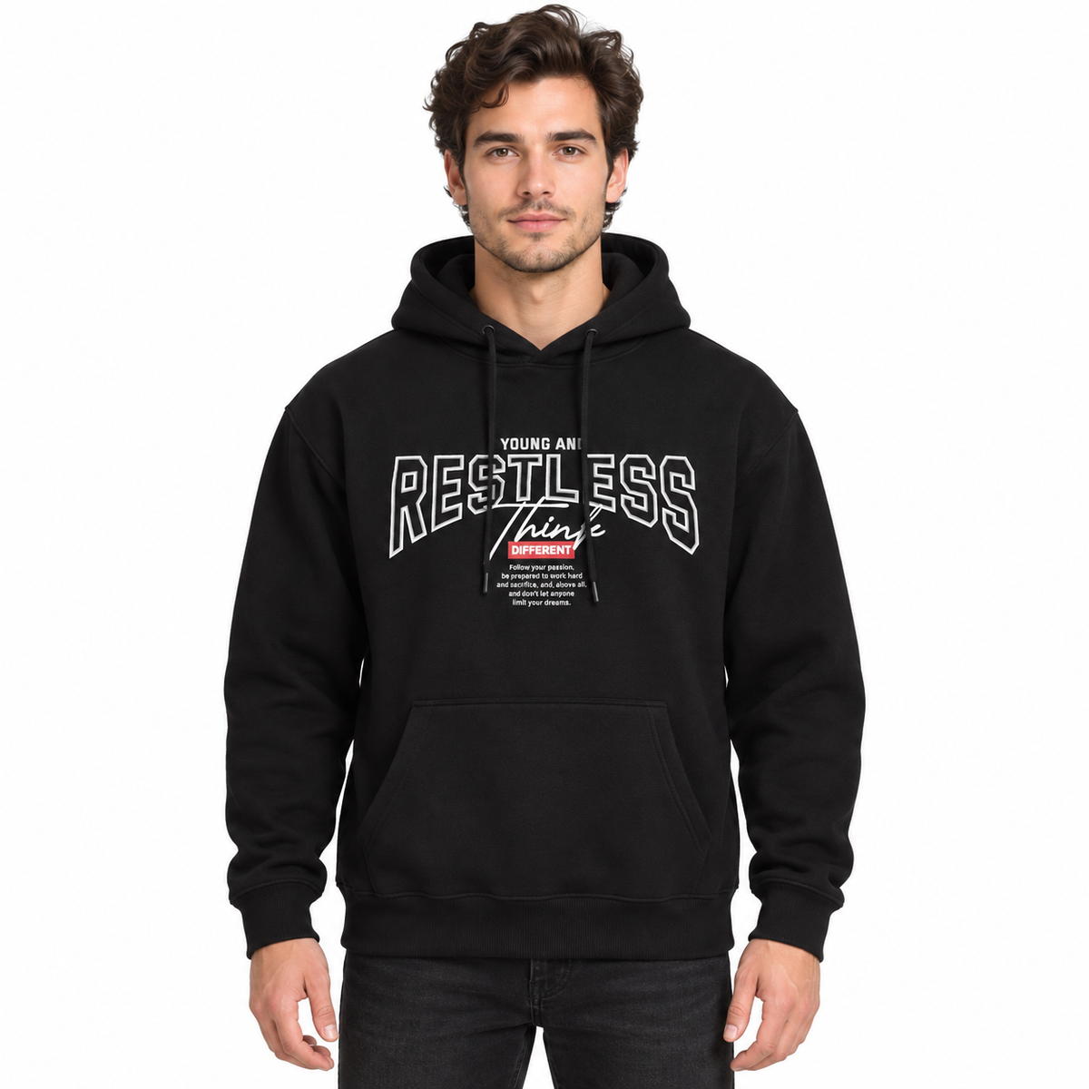 Restless Print Pullover Hoodie