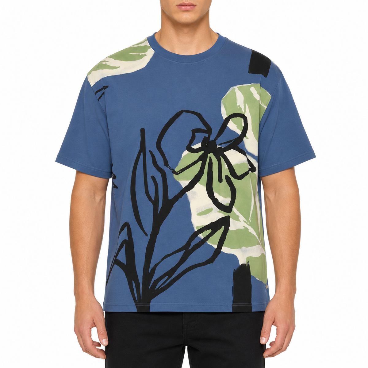 Men Artistic Botanical Print T-Shirt