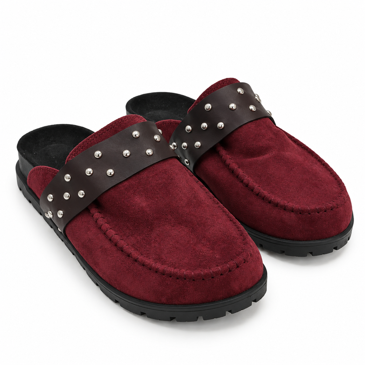 Studded Suede Mules