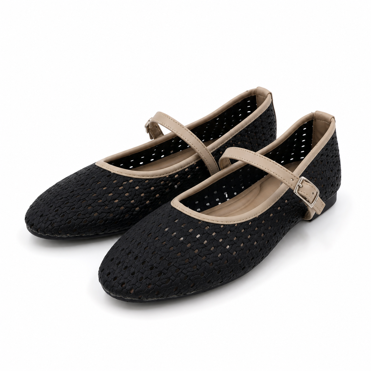 Women Perforated Mary Jane Flats