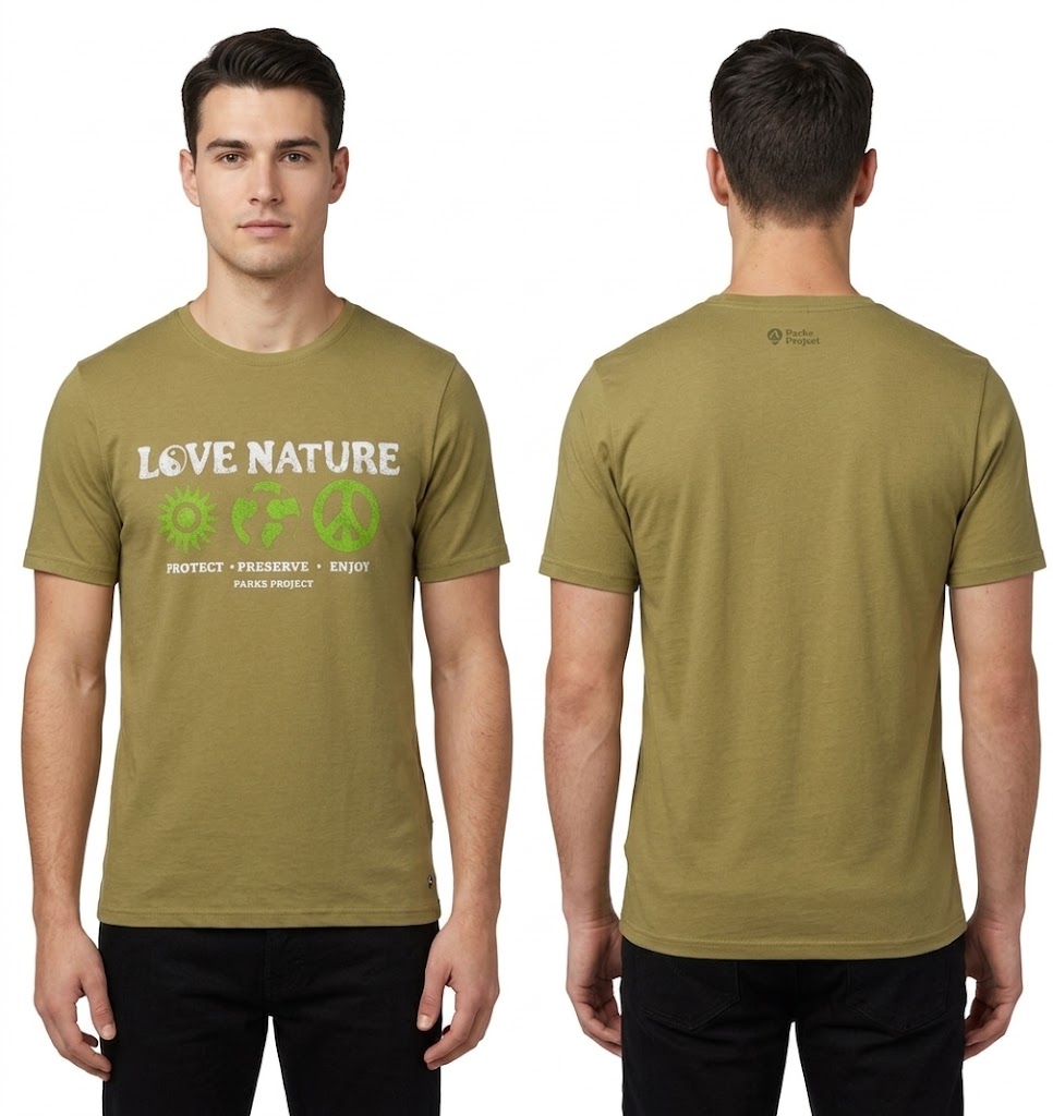 تيشيرت رجالي Love Nature جرافيك بطبعة