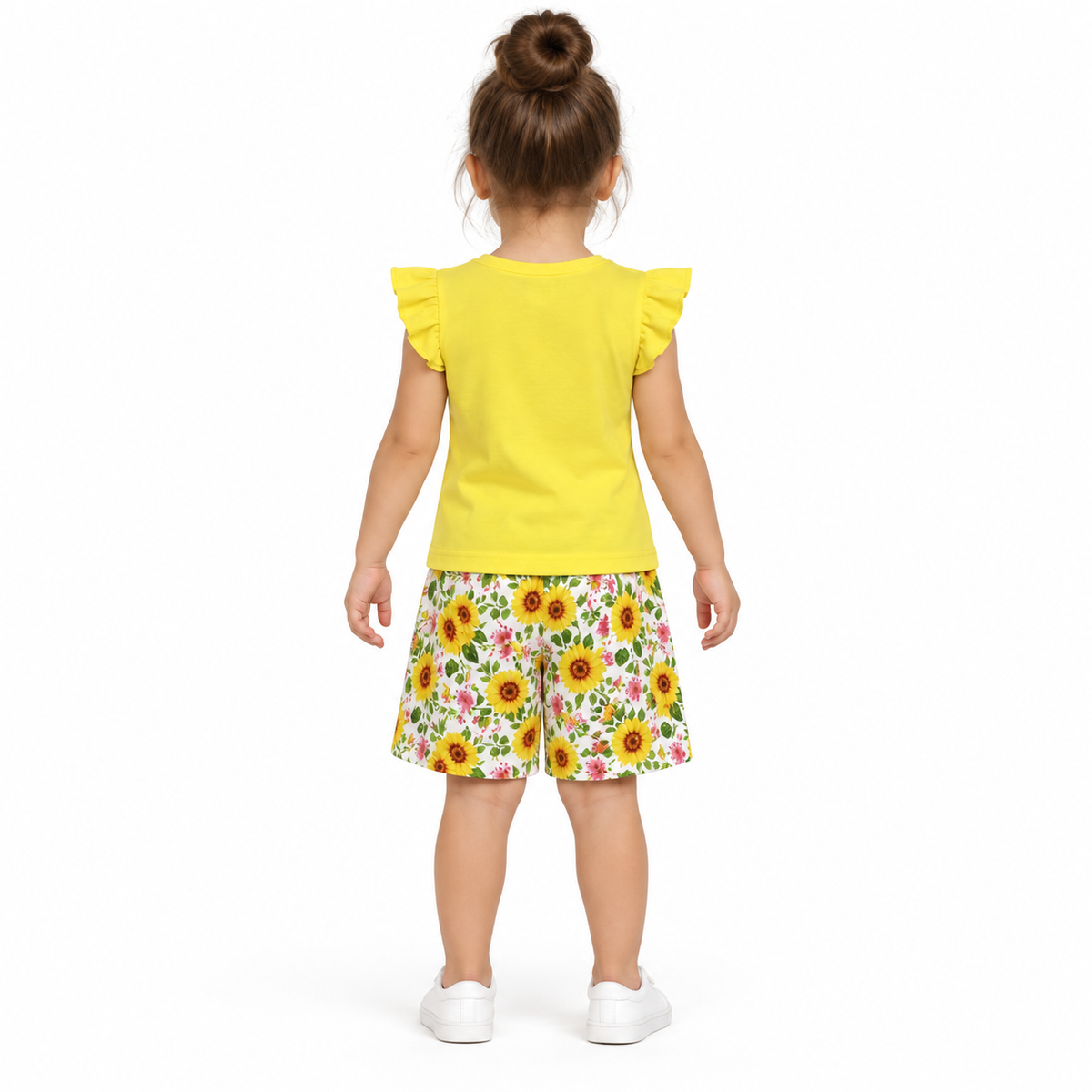 Ruffle T-Shirt And Floral Shorts Set