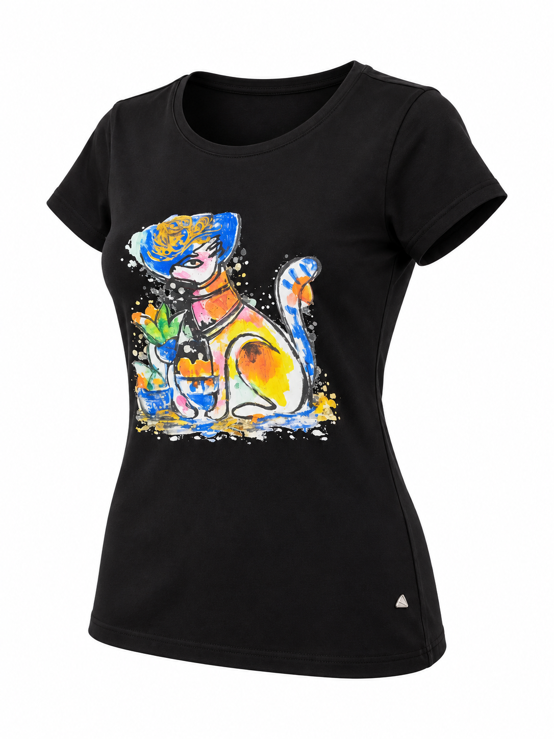 Artistic Cat Graphic T-Shirt