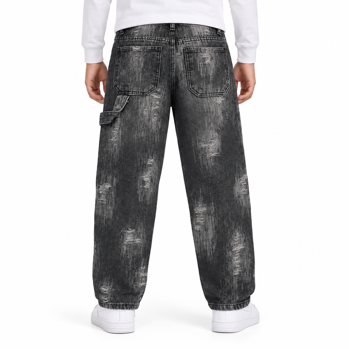 Distressed Wide Leg Jeans